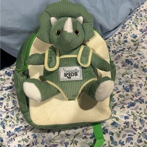 Green Dinosaur Backpack with Plush Toy